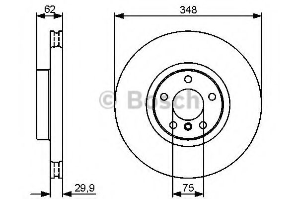 BOSCH 0986479436 Тормозные диски для BMW X5 (F15, F85) xDrive 30 d