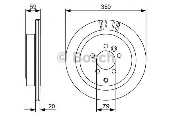 BOSCH 0986479492 Тормозные диски для LAND ROVER DISCOVERY (Ленд ровер Дисковер)