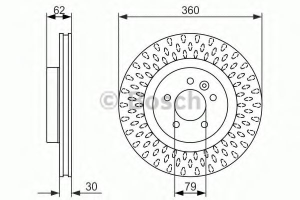 BOSCH 0986479578 Тормозные диски для LAND ROVER DISCOVERY (Ленд ровер Дисковер)