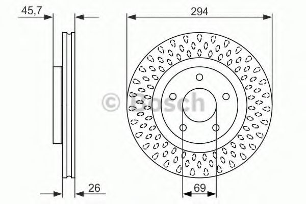 BOSCH 0986479751 Тормозные диски для JEEP PATRIOT (MK74) 2.0 CRD 4x4