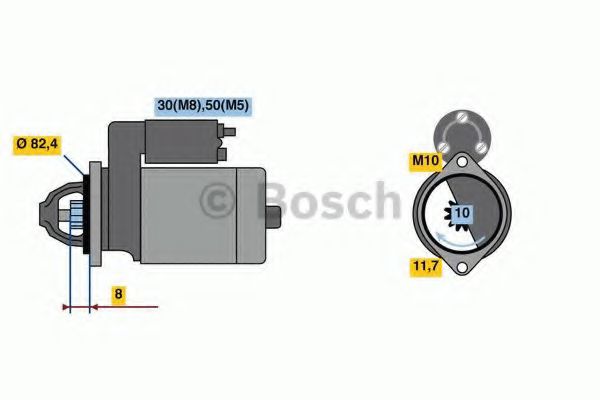 BOSCH 0986022970 Стартер для JEEP WRANGLER (Джип Wранглер)