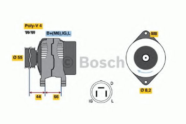 BOSCH 0986038151 Генератор для SUZUKI ESCUDO (Сузуки Ескудо)