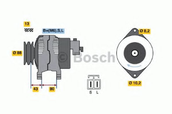 BOSCH 0986040561 Генератор для NISSAN PATROL 4 (Y60) 2.8 TD 4x4