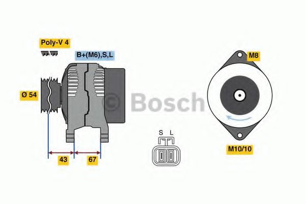 BOSCH 0986080250 Генератор для KIA SEPHIA (Киа Сепхиа)