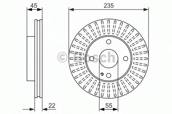 BOSCH 0986479842 Тормозные диски для KIA RIO (Киа Рио)