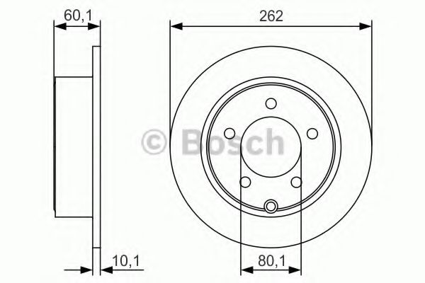 BOSCH 0986479R05 Тормозные диски для JEEP PATRIOT (MK74) 2.0 CRD 4x4