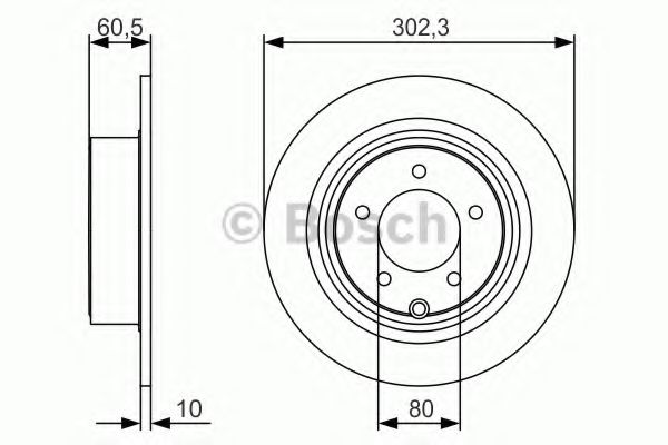 BOSCH 0986479R07 Тормозные диски для JEEP PATRIOT (MK74) 2.0 CRD 4x4