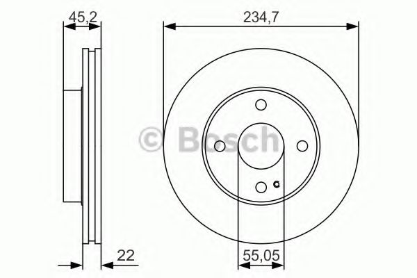 BOSCH 0986479S11 Тормозные диски для KIA RIO (Киа Рио)