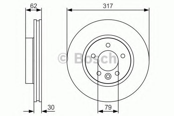 BOSCH 0986479S25 Тормозные диски для LAND ROVER DISCOVERY (Ленд ровер Дисковер)