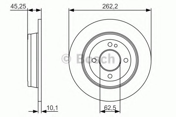 BOSCH 0986479A44 Тормозные диски для KIA RIO (Киа Рио)