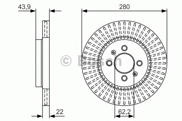 BOSCH 0986479U89 Тормозные диски для KIA RIO (Киа Рио)