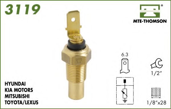 MTE-THOMSON 3119 Датчик включения вентилятора для KIA SPECTRA (Киа Спектра)