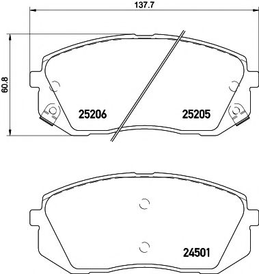 TEXTAR 2520501 Тормозные колодки для KIA SPORTAGE (Киа Спортаге)