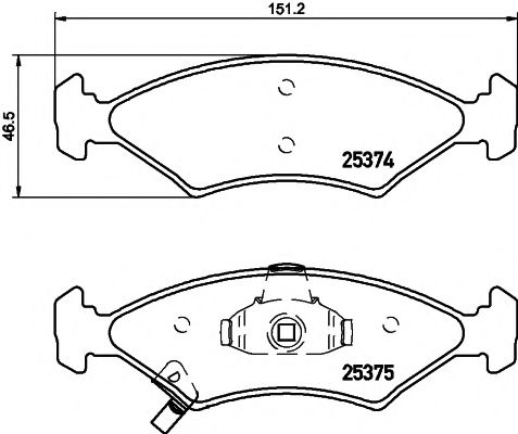 TEXTAR 2537401 Тормозные колодки для KIA SPORTAGE (Киа Спортаге)