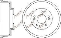 APEC braking DRM9943 Тормозной барабан для KIA CARNIVAL (Киа Карнивал)