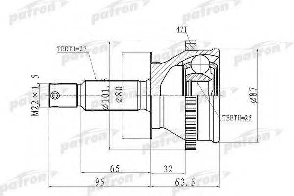 PATRON PCV8728 ШРУС для KIA (Киа)