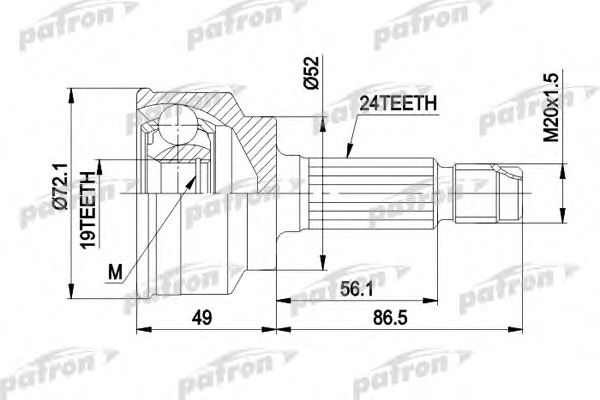 PATRON PCV1171 ШРУС для KIA (Киа)