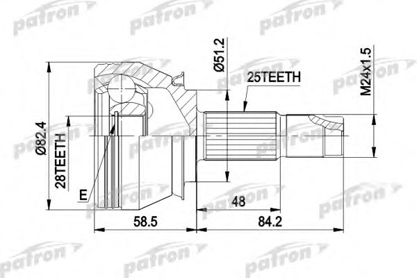 PATRON PCV1244 ШРУС 