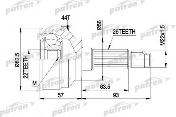 PATRON PCV1398 ШРУС для KIA (Киа)