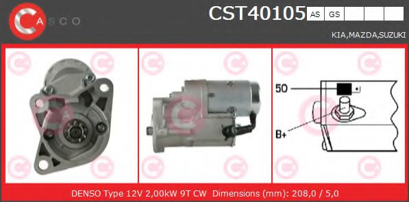 CASCO CST40105AS Стартер для KIA RETONA (Киа Ретона)