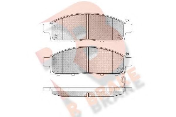 R BRAKE RB1784 Комплект тормозных колодок, дисковый тормоз 