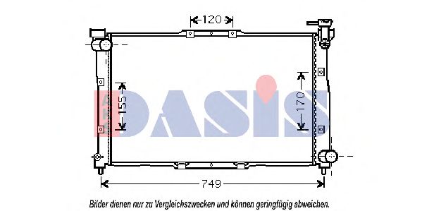 AKS DASIS 510015N Радиатор охлаждения двигателя для KIA CLARUS (Киа Кларус)