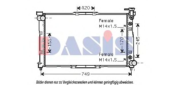 AKS DASIS 510016N Радиатор охлаждения двигателя для KIA CLARUS (Киа Кларус)