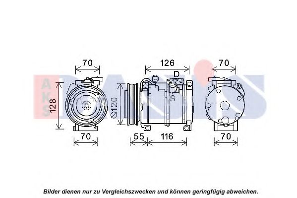 AKS DASIS 852812N Компрессор кондиционера для JEEP LIBERTY (Джип Либерт)