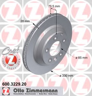 ZIMMERMANN 600322920 Тормозные диски для AUDI Q7 (Ауди Q7)