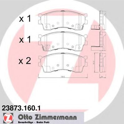 ZIMMERMANN 238731601 Тормозные колодки для KIA RIO (Киа Рио)