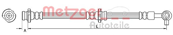 METZGER 4110848 Тормозной шланг для NISSAN QASHQAI 2 (J11, J11_) 2.0