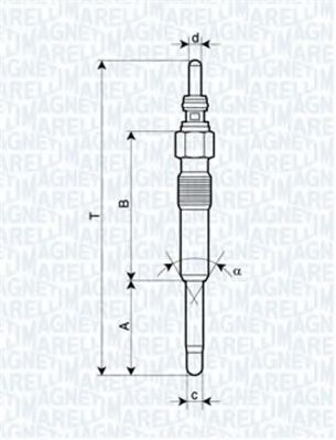 MAGNETI MARELLI 062900006304 Свеча накаливания для JEEP GRAND CHEROKEE (ZJ) 2.5 TD 4x4 (Z)