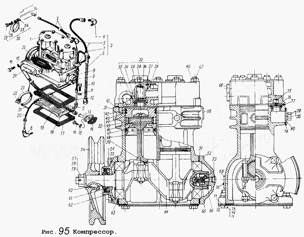 Схема смазки компрессора камаз