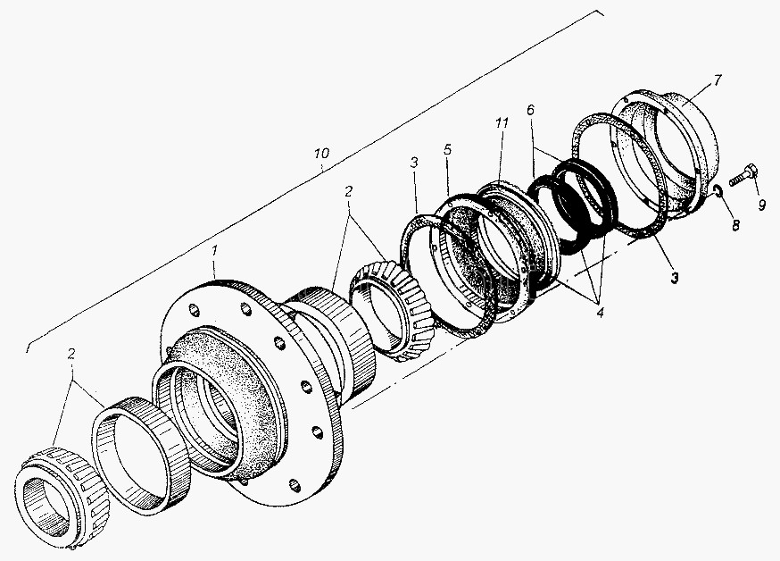 Схема ступицы маз 5516