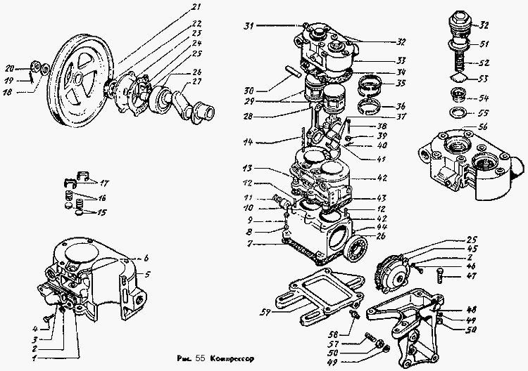Устройство компрессора зил 130 схема